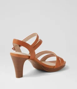 Women SUPERSOFT Comfort|Heels-Sassa Dark Tan Leather Sandals