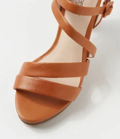 Women SUPERSOFT Comfort|Heels-Sassa Dark Tan Leather Sandals