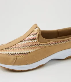 Women I LOVE BILLY Sneakers-Savoca Sand Earthy Zigzag Fabric Sneakers