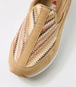 Women I LOVE BILLY Sneakers-Savoca Sand Earthy Zigzag Fabric Sneakers