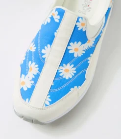 Women I LOVE BILLY Sneakers-Savoca White Blue Daisy Multi Fabric Sneakers