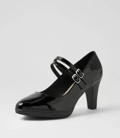 Women SUPERSOFT Dress|Comfort-Sayshell Black Patent Leather Heels