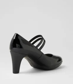 Women SUPERSOFT Dress|Comfort-Sayshell Black Patent Leather Heels