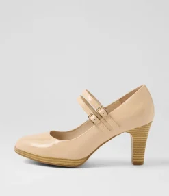 Women SUPERSOFT Dress|Comfort-Sayshell Nude Patent Leather Heels