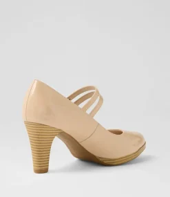 Women SUPERSOFT Dress|Comfort-Sayshell Nude Patent Leather Heels