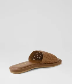 Women DIANA FERRARI Flats|Sandals-Selica Tan Leather Sandals