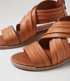 Women DIANA FERRARI Flats|Sandals-Selino Tan Leather Sandals