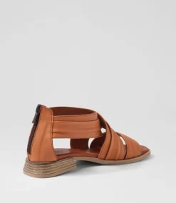 Women DIANA FERRARI Flats|Sandals-Selino Tan Leather Sandals