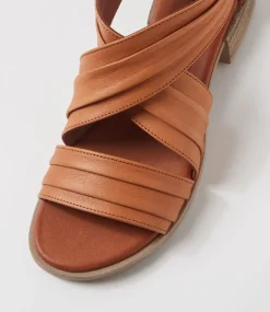 Women DIANA FERRARI Flats|Sandals-Selino Tan Leather Sandals