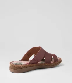 Women COLORADO Comfort|Slides-Selse Burnt Red Leather Slides