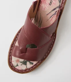 Women COLORADO Comfort|Slides-Selse Burnt Red Leather Slides