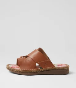 Women COLORADO Comfort|Slides-Selse Tan Leather Slides