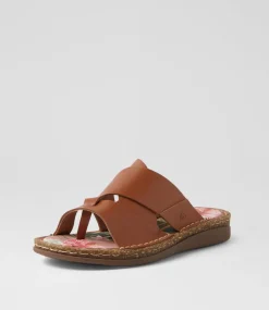 Women COLORADO Comfort|Slides-Selse Tan Leather Slides