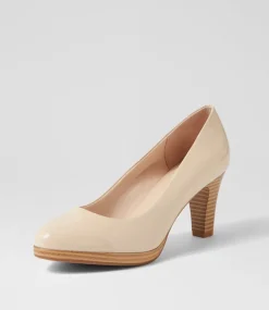 Women SUPERSOFT Comfort|Heels-Serina2 Almond Natural Patent Leather Heels