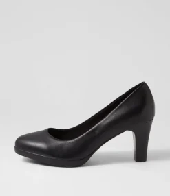 Women SUPERSOFT Comfort|Heels-Serina2 Black Leather Heels