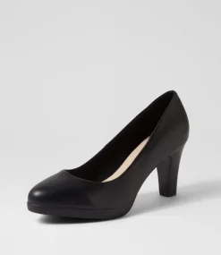 Women SUPERSOFT Comfort|Heels-Serina2 Black Leather Heels