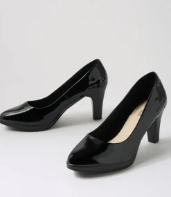 Women SUPERSOFT Comfort|Heels-Serina2 Black Patent Leather Heels