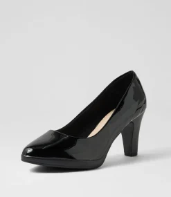 Women SUPERSOFT Comfort|Heels-Serina2 Black Patent Leather Heels