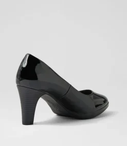 Women SUPERSOFT Comfort|Heels-Serina2 Black Patent Leather Heels