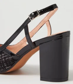 Women DIANA FERRARI Heels-SHADIE DF BLACK TWEED BLACK FABRIC PATENT