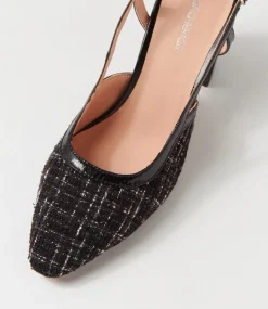 Women DIANA FERRARI Heels-SHADIE DF BLACK TWEED BLACK FABRIC PATENT