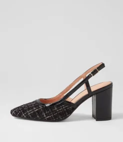 Women DIANA FERRARI Heels-SHADIE DF BLACK TWEED BLACK FABRIC PATENT