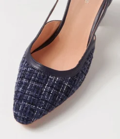 Women DIANA FERRARI Heels-SHADIE DF NAVY TWEED NAVY FABRIC LEATHER