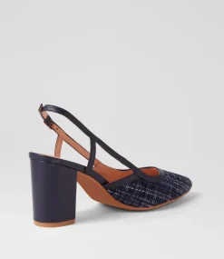 Women DIANA FERRARI Heels-SHADIE DF NAVY TWEED NAVY FABRIC LEATHER