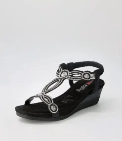 Women I LOVE BILLY Wedges|Heels-Shalaga Black Multi Sandals