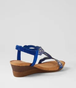 Women I LOVE BILLY Wedges|Heels-Shalaga Blue Multi Sandals
