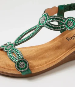 Women I LOVE BILLY Wedges|Heels-Shalaga Emerald Multi Sandals