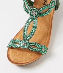 Women I LOVE BILLY Wedges|Heels-Shalaga Emerald Multi Sandals