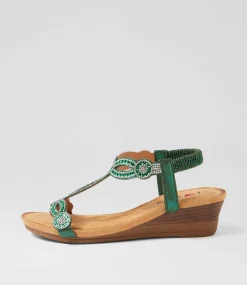 Women I LOVE BILLY Wedges|Heels-Shalaga Emerald Multi Sandals