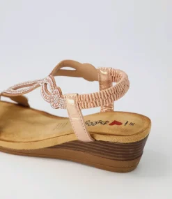 Women I LOVE BILLY Wedges|Heels-Shalaga Rose Gold Multi Sandals