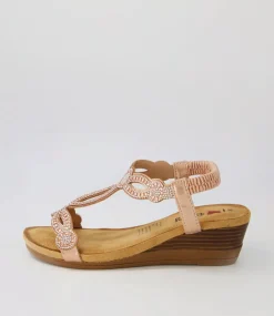 Women I LOVE BILLY Wedges|Heels-Shalaga Rose Gold Multi Sandals
