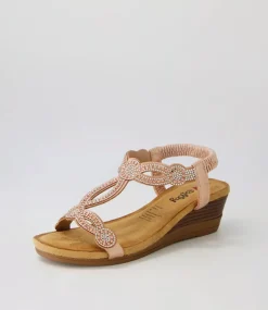 Women I LOVE BILLY Wedges|Heels-Shalaga Rose Gold Multi Sandals