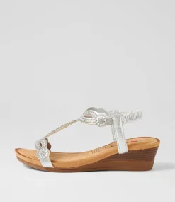 Women I LOVE BILLY Wedges|Heels-Shalaga Silver Multi Sandals