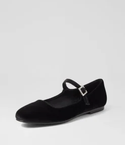 Women I LOVE BILLY Flats-Shali Black Velvet Flat Shoes