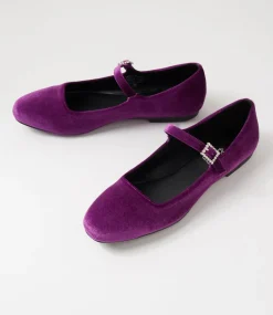 Women I LOVE BILLY Flats-Shali Purple Velvet Flat Shoes