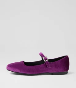 Women I LOVE BILLY Flats-Shali Purple Velvet Flat Shoes