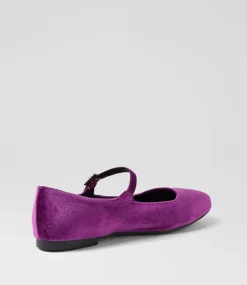 Women I LOVE BILLY Flats-Shali Purple Velvet Flat Shoes