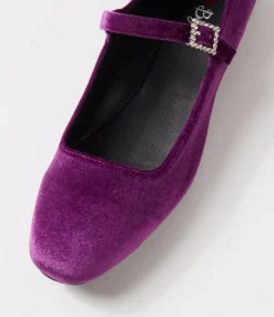 Women I LOVE BILLY Flats-Shali Purple Velvet Flat Shoes