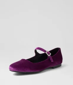 Women I LOVE BILLY Flats-Shali Purple Velvet Flat Shoes
