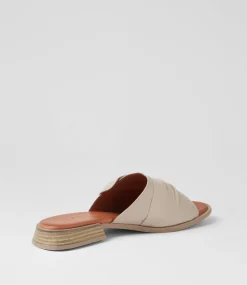 Women DIANA FERRARI Slides|Flats-Shebe Silver Grey Leather Slides