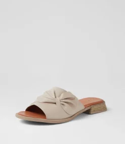 Women DIANA FERRARI Slides|Flats-Shebe Silver Grey Leather Slides