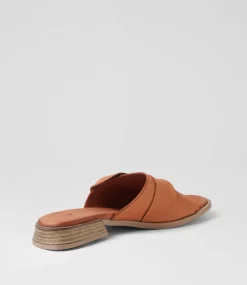 Women DIANA FERRARI Slides|Flats-Shebe Tan Leather Slides