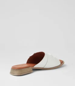 Women DIANA FERRARI Slides|Flats-Shebe White Leather Slides