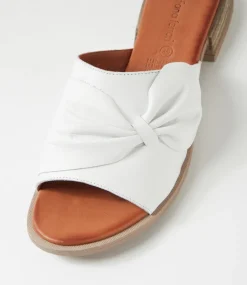 Women DIANA FERRARI Slides|Flats-Shebe White Leather Slides