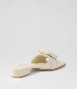 Women I LOVE BILLY Slides|Flats-Sherelle Beige Fabric Slides