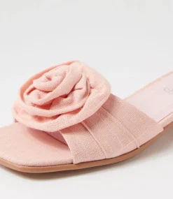 Women I LOVE BILLY Flats-Sherelle Blush Fabric Slides